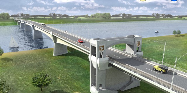 Tak na początku miał wyglądać most przez Wisłę w okolicach Kwidzyna. To projekt z 2002 roku.