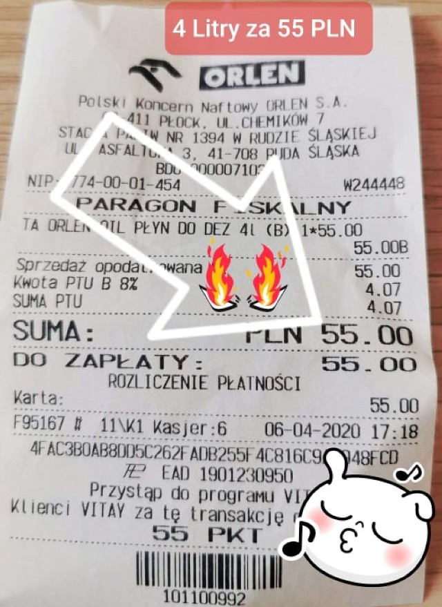 Płyn odkażający jest nie do zdobycia w marketach. W aptekach jest bardzo drogi. Nasz Czytelnik widział go na stacji Orlenu.