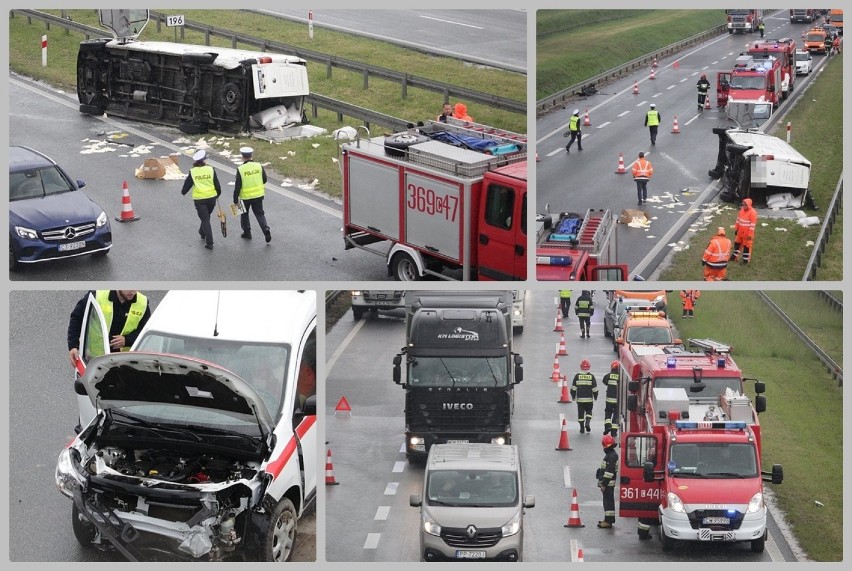 Wypadek na autostradzie A1 koło Włocławka. Zderzenie trzech samochodów, dziecko w szpitalu [zdjęcia, wideo]