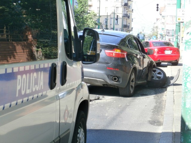 Wypadek na Grunwaldzkiej: Zderzyły się audi i bmw