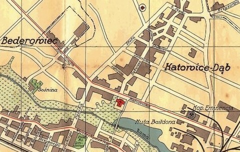 Katowice na dawnej Mapie Wielkich Katowic z drugiej połowy lat 30-tych. Porównaj