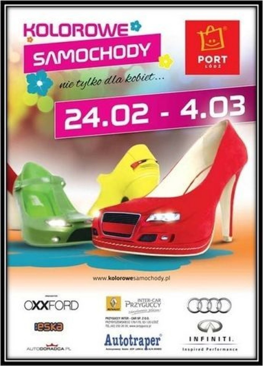 Plakat wystawy "Kolorowe samochody... nie tylko dla kobiet"....