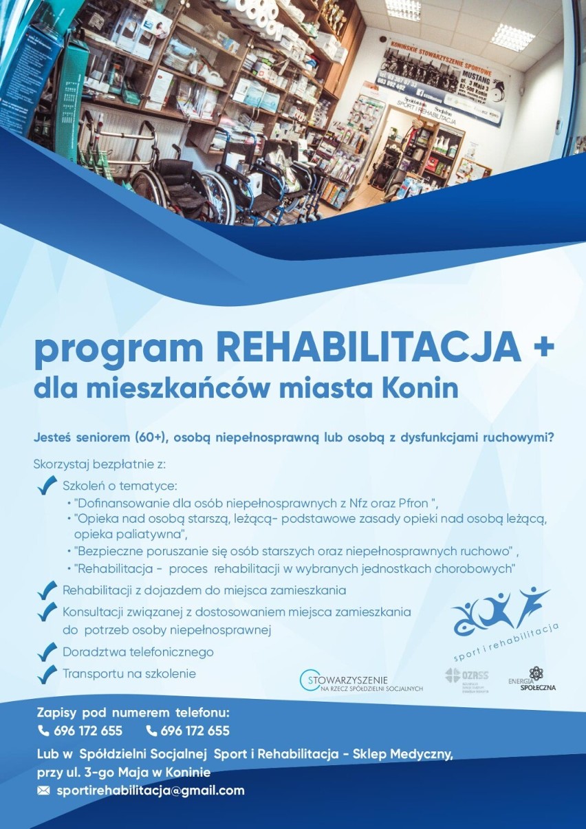 Program Rehabilitacja+ dostępny dla mieszkańców Konina