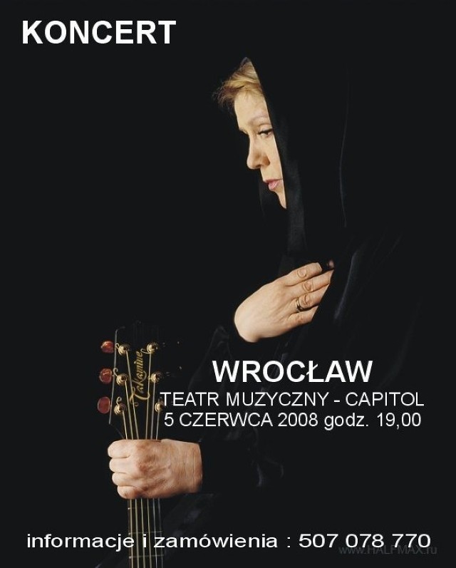 Plakat reklamujący wrocławski koncert Żanny Biczewskiej.