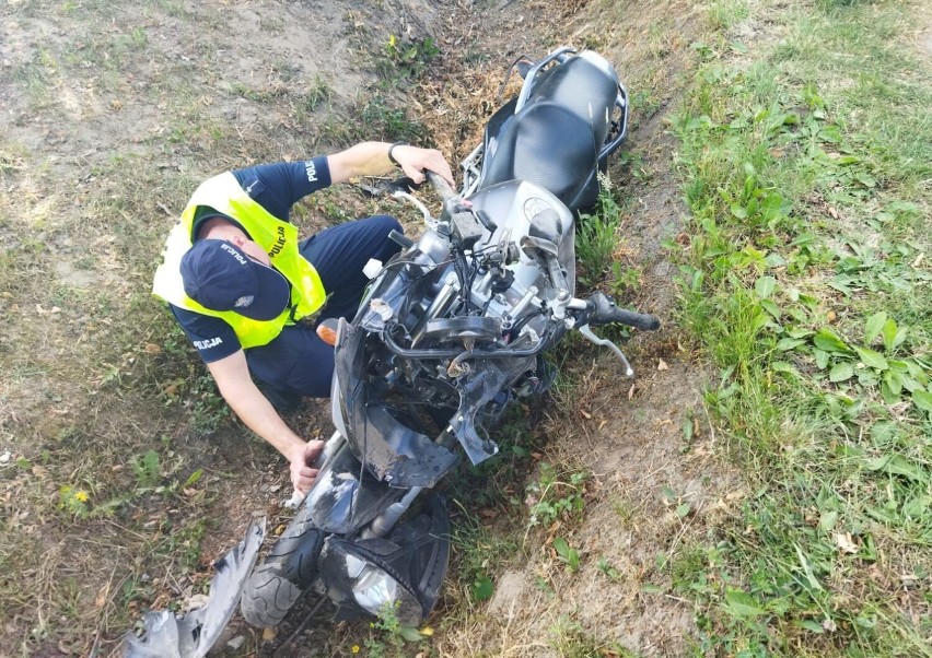 28-letni motocyklista w szpitalu. Policja pod nadzorem wieluńskiej prokuratury wyjaśnia okoliczności wypadku