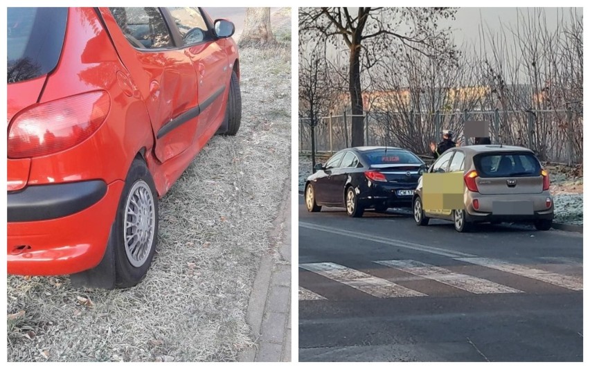 Zderzenie dwóch aut na ulicy Barskiej we Włocławku.