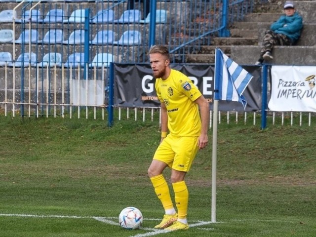 Mateusz Surożyński, piłkarz Lechii Zielona Góra, w 2022 roku był najlepszym snajperem na Ziemi Lubuskiej.