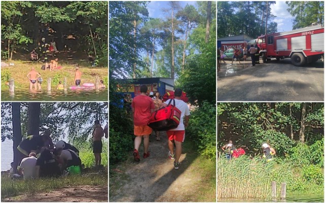 Kobieta z raną ciętą nad jeziorem Skrzyneckim w gminie Baruchowo