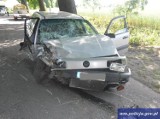 Wypadek koło Morąga. Pijany mężczyzna kupił samochód i rozbił go na drzewie [zdjęcia]