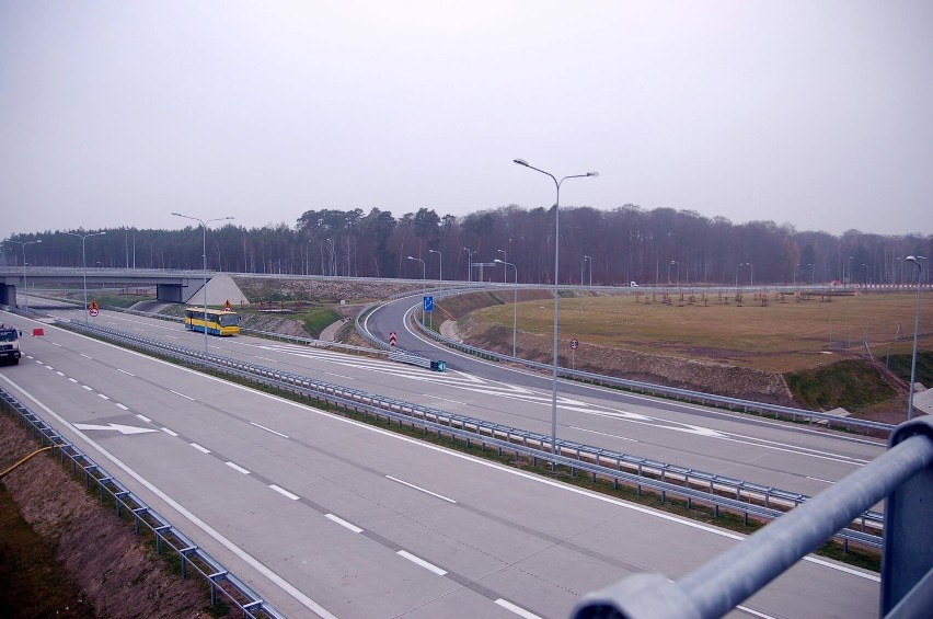 Zjazd z autostrady dla jadących od Poznania