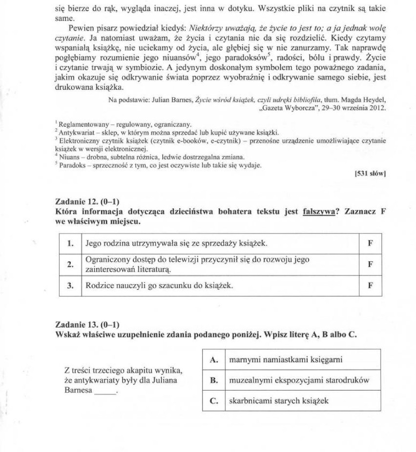 Egzamin gimnazjalny 2014: arkusze z języka polskiego