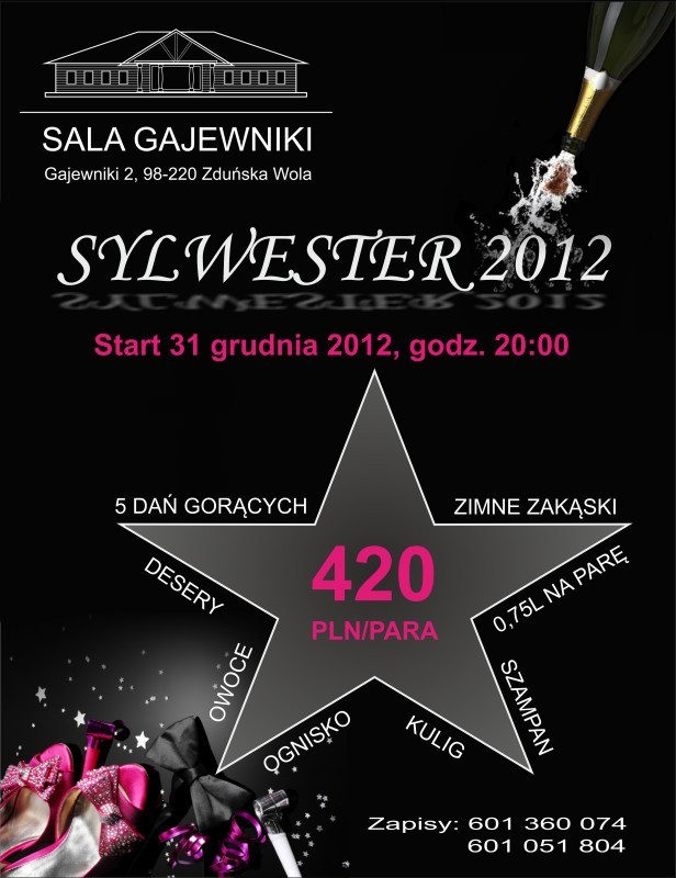 Sylwester 2012/2013 w Sali Gajewniki