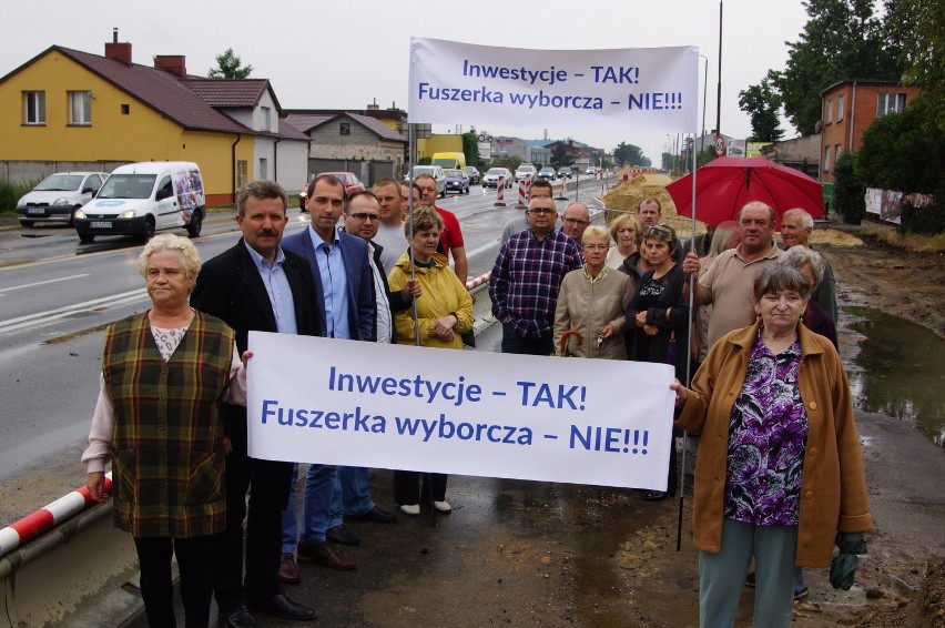 Mieszkańcy pikietowali przy ulicy Wrocławskiej w Kaliszu