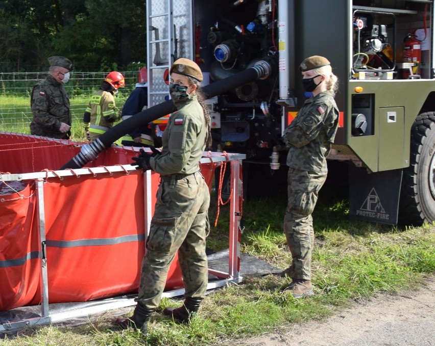 Gm. Nowy Staw. Strażacy i terytorialsi z malborskiego batalionu ćwiczyli w lesie [ZDJĘCIA cz. 2]