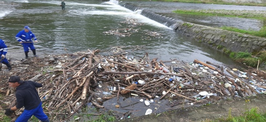 Nowy Targ. Wysprzątali ze śmieci Biały Dunajec. Z rzeki wyciągnęli już 200 kg odpadów 