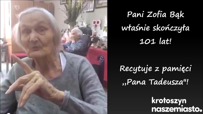 Zofia Bąk skończyła 101 lat! Nadal recytuje „Pana Tadeusza" z pamięci! [FILM + ZDJĘCIA]