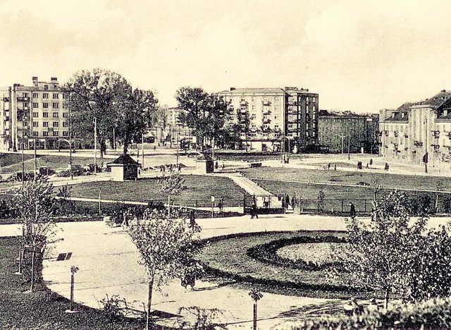 Plac Wilsona widziany od strony parku Żeromskiego, 1938 r.