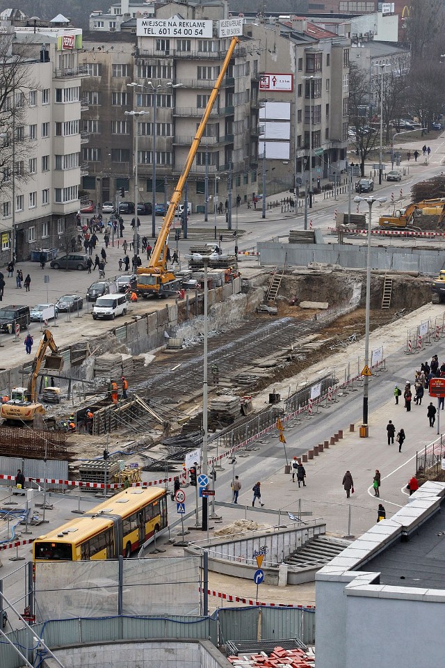 Modernizacja trasy W-Z w Łodzi - marzec 2014