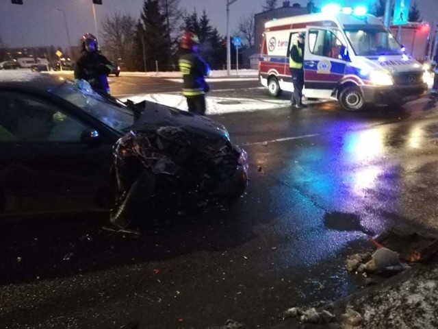 Wypadek na Szosie Zambrowskiej w Łomży.