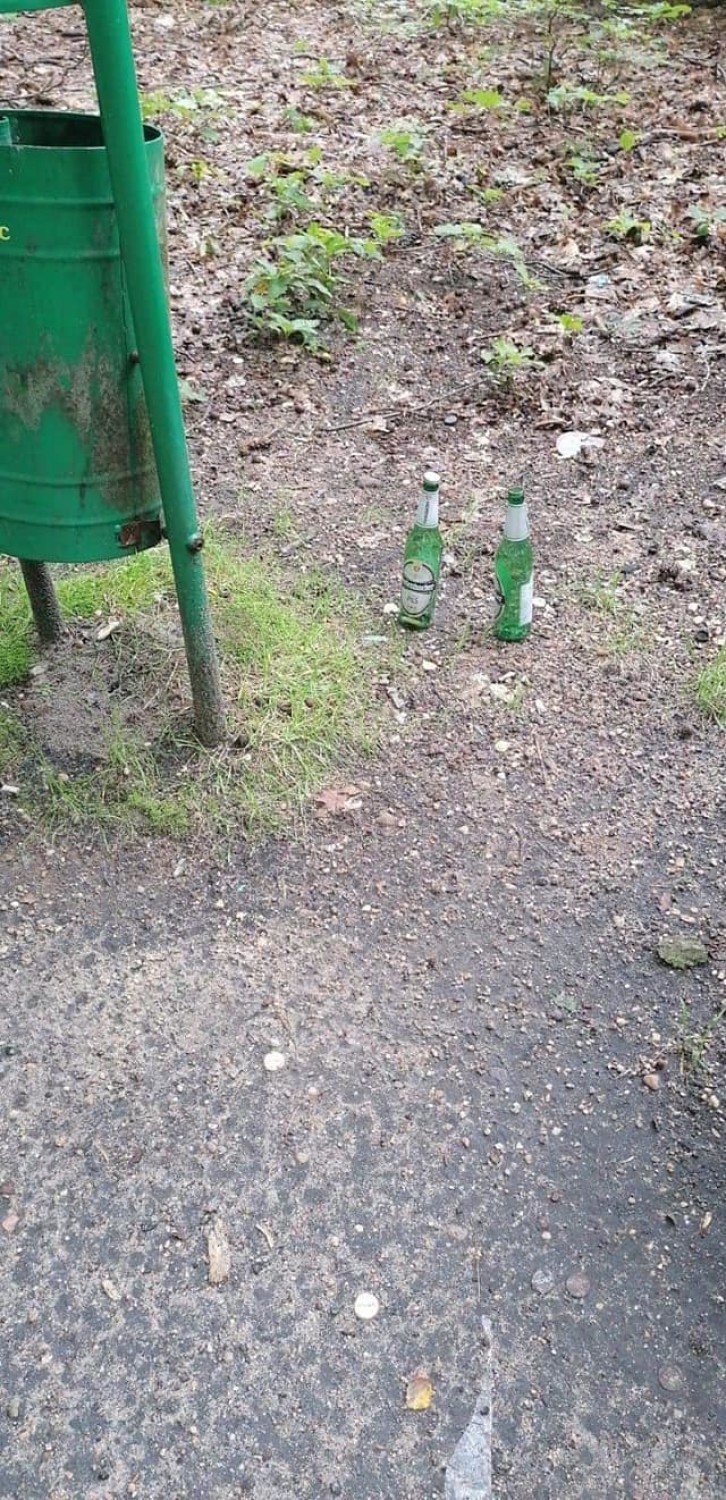 Bezmyślnie zaśmiecają park Grunwaldzki w Lublińcu. Sprzątają po nich dzieci!