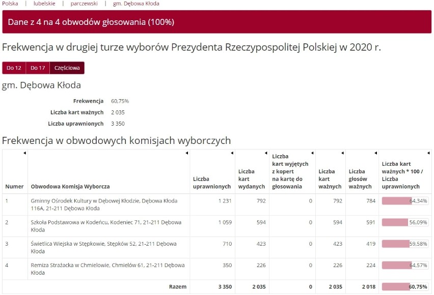 Wybory w Parczewie i powiecie parczewskim. Sprawdź, gdzie była najwyższa frekwencja