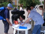 Poznań: Przeciwnicy sprzedaży Lotosu protestowali na Rondzie Kaponiera