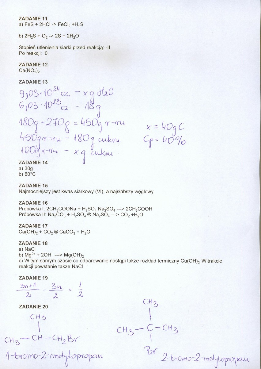 Rozwiązania zadań z chemii cz. 2