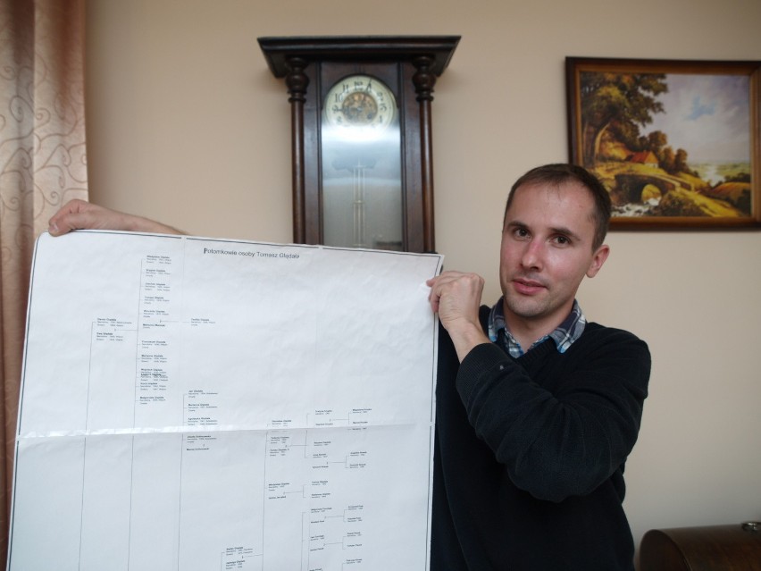 Sagi Lubelszczyzny: Piotr Glądała stworzył drzewo genealogiczne rodziny, które zawiera ponad 400 osób
