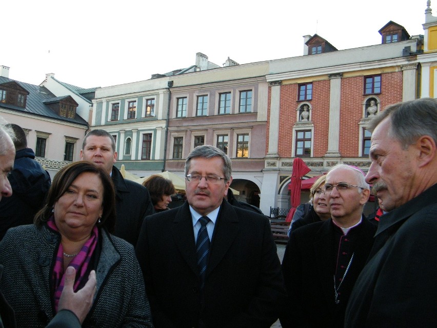 Prezydent Bronisław Komorowski wraz z małżonką w Zamościu