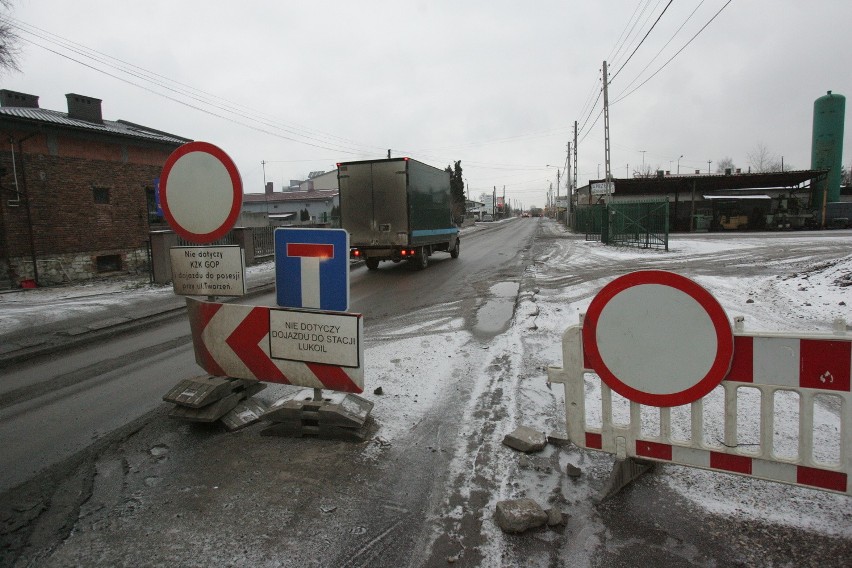 Zamknięta ulica Tworzeń w Dąbrowie Górniczej