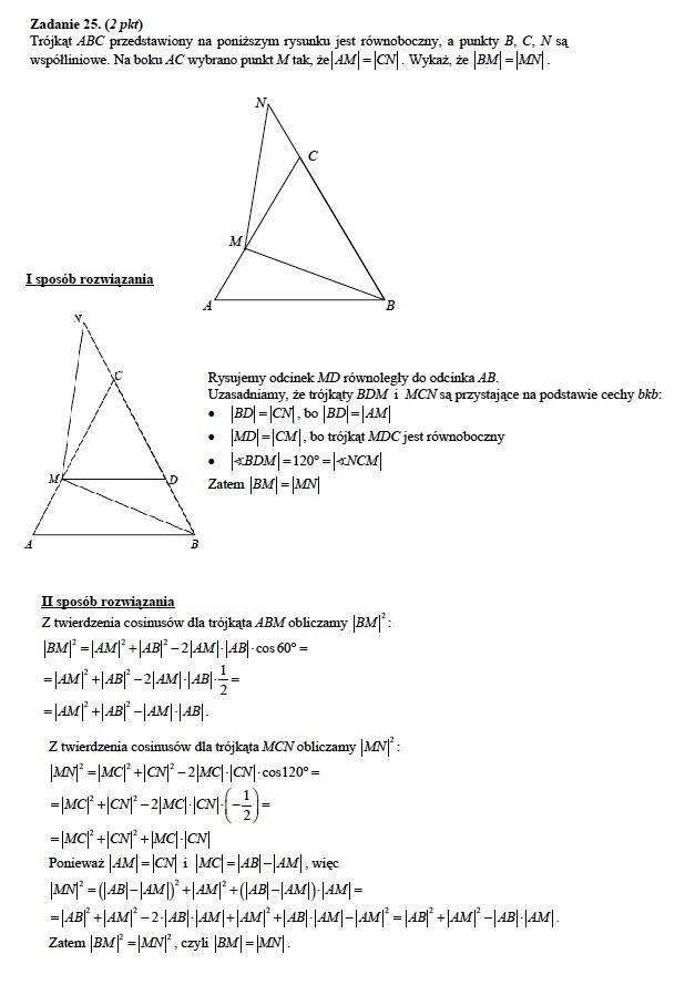 Matura 2012 Matematyka - zadania pewniaki [ZADANIA MATURALNE]