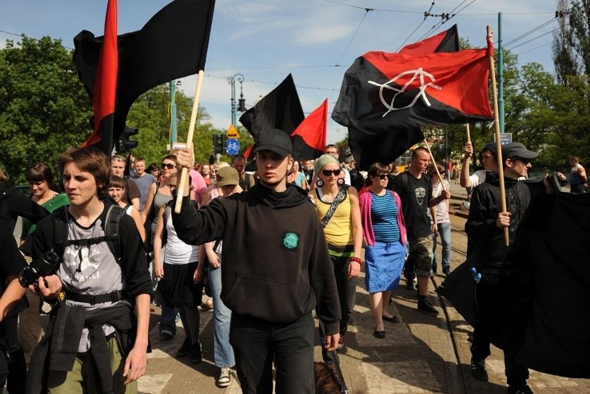 Manifestacja anarchistów w Poznaniu