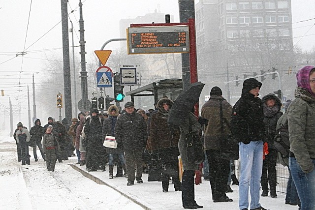 W poniedziałek w Łodzi można było godzinami czekać na tramwaj.