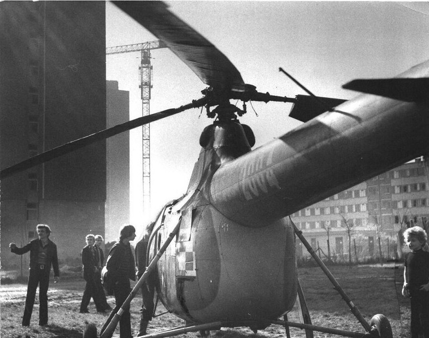 Rok 1978. Na Osiedlu Piastowskim wylądował śmigłowiec.