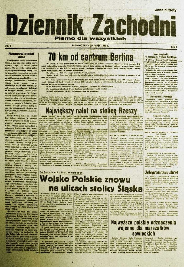6 lutego 1945 roku - pierwszy numer naszej gazety