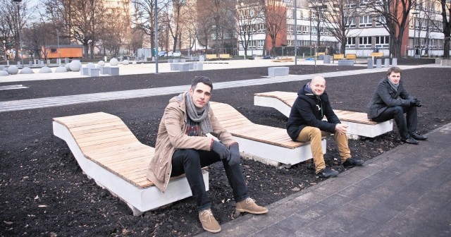 Michał Spadziński, Dominik Tokarski i Łukasz Brzenczek (od lewej)