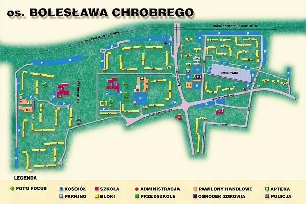 Osiedle Bolesława Chrobrego - mapa.