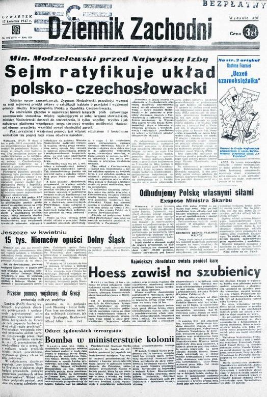 Hoess zawisł na szubienicy - pisał 17 kwietnia 1947 roku Dziennik Zachodni