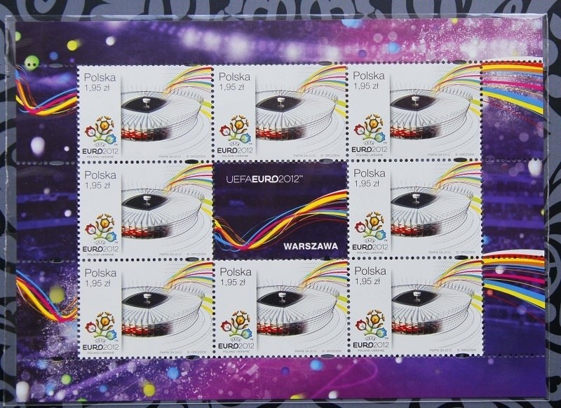 Znaczki pocztowe wydane z okazji Euro 2012.