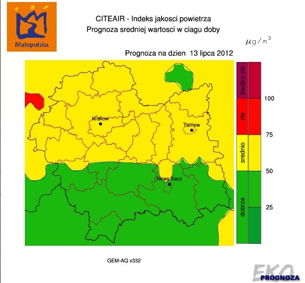 Jakość powietrza - dzisiaj źle, od jutra znaczna poprawa