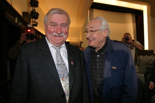 Lech Wałęsa i Andrzej Wajda