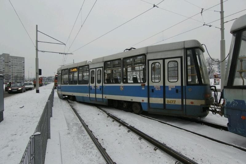 Wrocław: Tysiące ludzi nie dojechały do pracy, bo wykoleił się tramwaj (LIST, ZDJĘCIA)