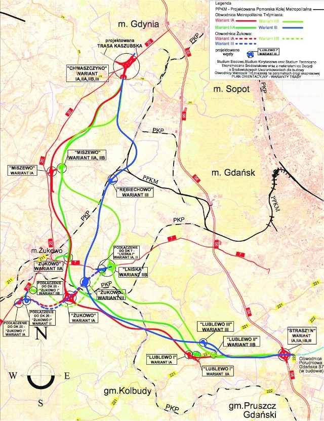 Tak w Studium Korytarzowym wyglądają koncepcje Obwodnicy Metropolii Trójmiejskiej