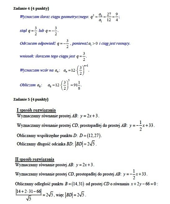 Matura 2012: Test z matematyki - odpowiedzi