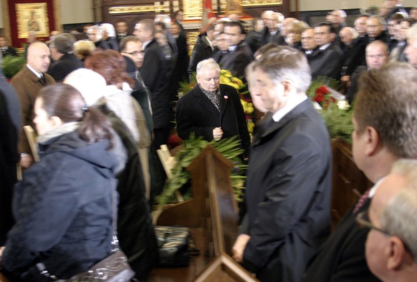 Jarosław Kaczyński na pogrzebie Marka Rosiaka