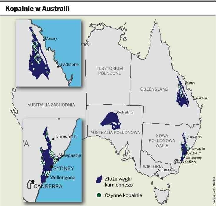 Górnicy bliżej Australii ZOBACZ MAPĘ KOPALŃ