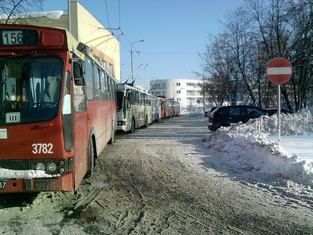 Wczoraj na Chodźki utknęło 7 trolejbusów