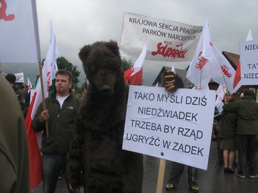 Zakopianka: protest pracowników parków narodowych