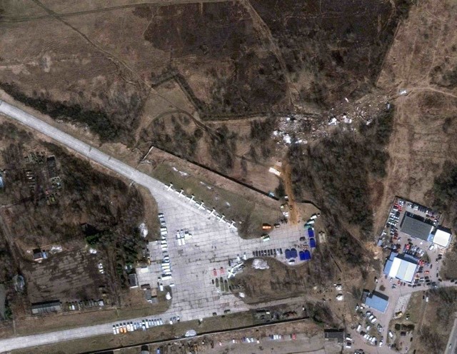 Satelitarne zdjęcie miejsca katastrofy prezydenckiego Tupolewa
