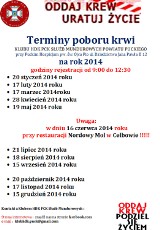 Oddaj krew w Pucku - terminy poboru w 2014 roku